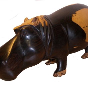 Sculpture intitulée "L' hippopotame" par Luc Lavroff, Œuvre d'art originale