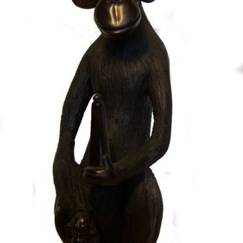 Rzeźba zatytułowany „Famille chimpanzés” autorstwa Luc Lavroff, Oryginalna praca