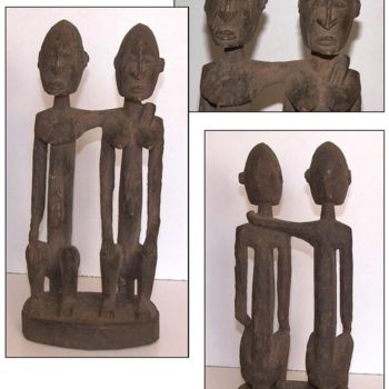 Artigianato intitolato "Couple Dogon" da Luc Lavroff, Opera d'arte originale