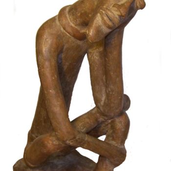 Sculpture titled "L'endormi" by Luc Lavroff, Original Artwork, Terra cotta