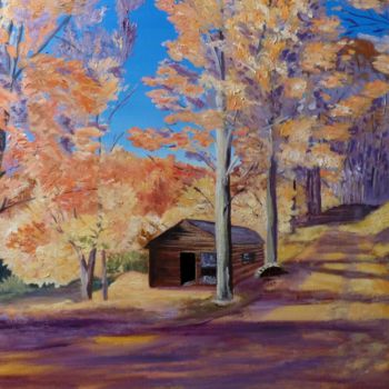 Painting titled "Automne" by Luc Manoury, Original Artwork, Oil