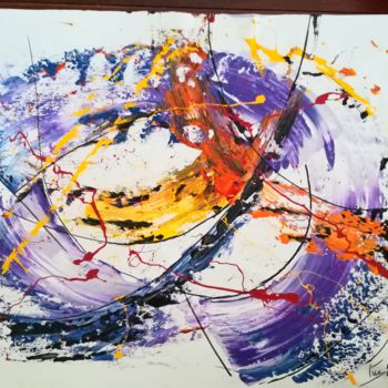 Painting titled "Couleur 0047" by Luc Mora, Original Artwork, Acrylic