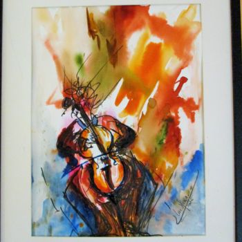 Painting titled "musico1" by Luc Mora, Original Artwork, Ink