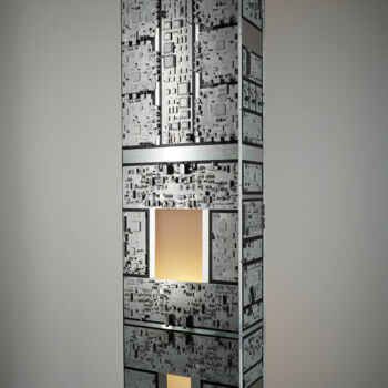Design intitulée "boîte à cloner" par Luc Obukow, Œuvre d'art originale, Luminaire