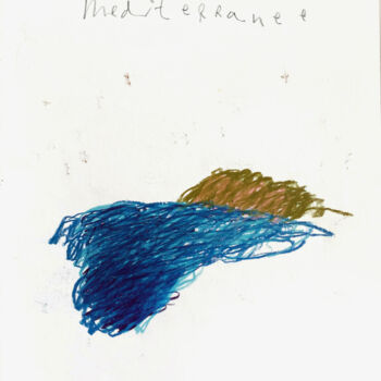 Drawing titled "MEDITERRANEE I" by Luc Pierre, Original Artwork, Pastel