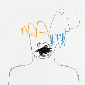 Рисунок под названием "VIS-TU ?" - Luc Pierre, Подлинное произведение искусства, Пастель