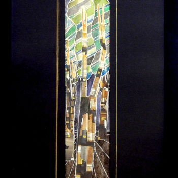 "De l'or dans la nuit" başlıklı Kolaj Luc Philippe tarafından, Orijinal sanat, Kolaj Karton üzerine monte edilmiş