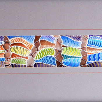 Collages titled "Trilobites" by Luc Philippe, Original Artwork, Collages Mounted on Cardboard