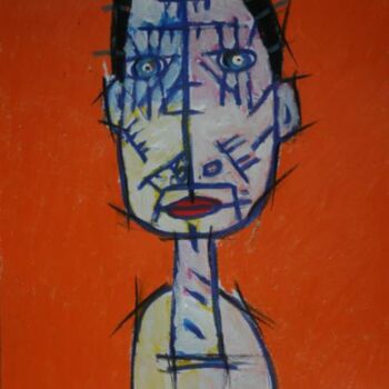 Painting titled "L'homme abimé" by Luc Wunenburger, Original Artwork