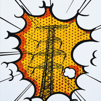 Malerei mit dem Titel "EletricPopole" von Luca Azzurro Arts, Original-Kunstwerk, Acryl