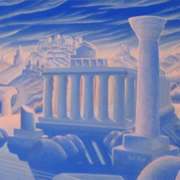 Pittura intitolato "Tempio di Cerere" da Luca Dall'Olio, Opera d'arte originale, Acrilico Montato su Telaio per barella in l…