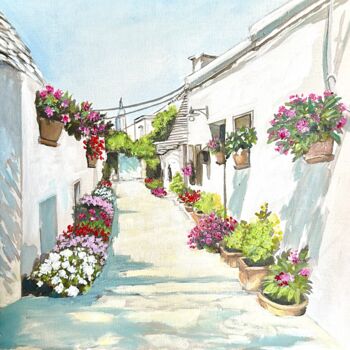 Painting titled "FLOWERS in Alberobe…" by Luca Giusfredi, Original Artwork, Acrylic