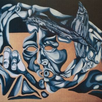 Schilderij getiteld "Giocando con l'arte" door Luca Martinoli, Origineel Kunstwerk