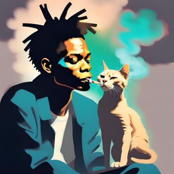 Arte digitale intitolato "private Basquiat" da Luca Oddoni (OneFake), Opera d'arte originale, Immagine generata dall'IA Mont…