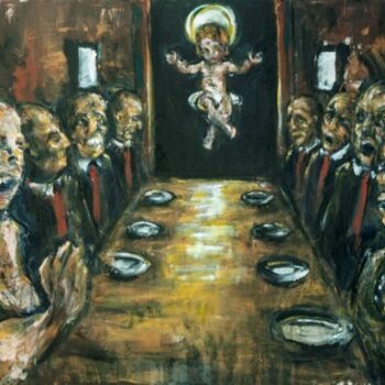Schilderij getiteld "The Last Dinner" door Luca Palazzi, Origineel Kunstwerk