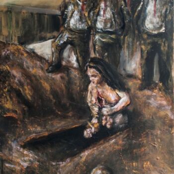 Painting titled "Holocaust" by Luca Palazzi, Original Artwork, Oil