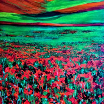 Peinture intitulée "Red and green" par Luca Radmanic, Œuvre d'art originale, Acrylique