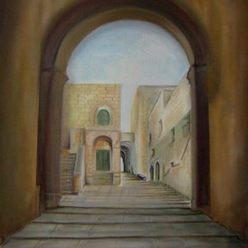 Painting titled "Castel Dell'Ovo (Na…" by Luca Borelli, Original Artwork, Oil