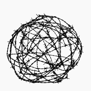 Sculpture intitulée "Sphère Chaotique" par Lucart, Œuvre d'art originale, Acier inoxydable