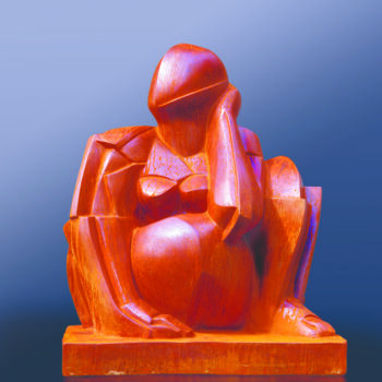 Sculpture titled "Atente" by Lucas Cann, Original Artwork, Resin