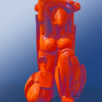 Sculpture titled "Caryatide" by Lucas Cann, Original Artwork, Resin