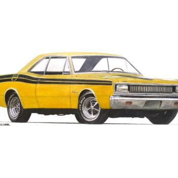 Drawing titled "Dodge Polara RT" by Lucas Carrer, Original Artwork, Pencil