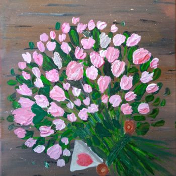 Schilderij getiteld "Pink flowers" door Paola Pescara (More Paintings At Artpal), Origineel Kunstwerk, Acryl