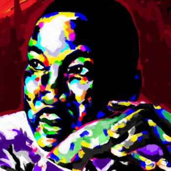 Digital Arts titled "Martin Luther King" by Lucas Vieira, Original Artwork, Digital Painting