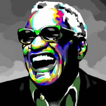 Grafika cyfrowa / sztuka generowana cyfrowo zatytułowany „Ray Charles” autorstwa Lucas Vieira, Oryginalna praca, Malarstwo c…