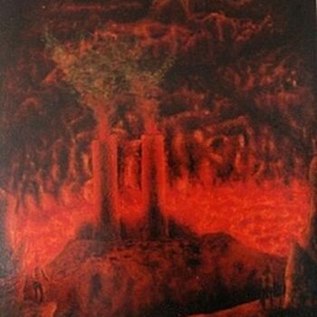 Peinture intitulée "la maison du diable" par Luc Caudal, Œuvre d'art originale, Huile