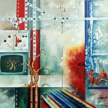 Peinture intitulée "amusements" par Luc Caudal, Œuvre d'art originale, Huile