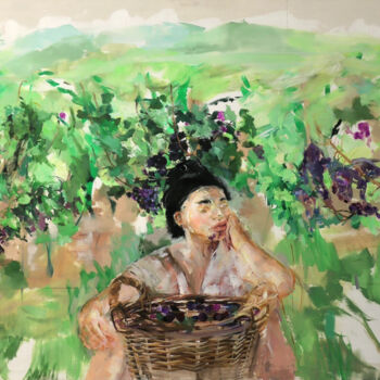 Pintura intitulada "Grape" por Luce Lucia Horakova, Obras de arte originais, Óleo