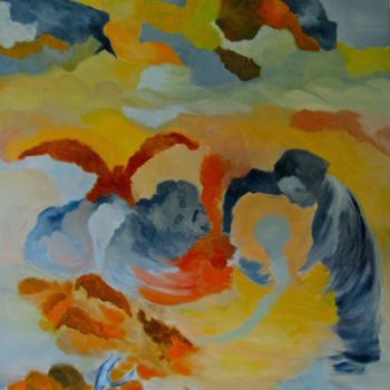 Painting titled "La Terre en Souffra…" by Lucette Senn, Original Artwork