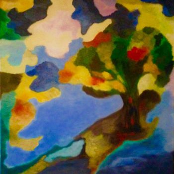 Painting titled "La Terre se Noie" by Lucette Senn, Original Artwork