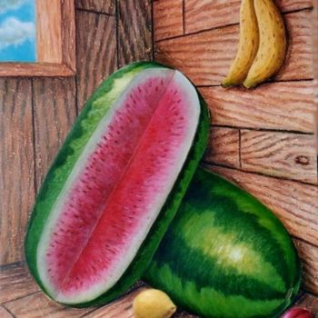 Peinture intitulée "Coin aux fruits" par Luis Argumedes, Œuvre d'art originale