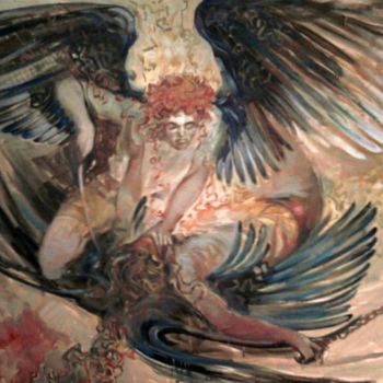 绘画 标题为“Arcangel” 由Ruslan Luchian, 原创艺术品, 油