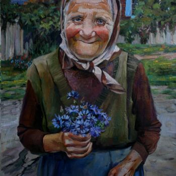 Pintura intitulada "Навсегда юная" por Liudmila Kiseleva, Obras de arte originais, Óleo Montado em Armação em madeira