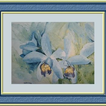 Painting titled "Orchidee" by Lucia Contarino, Original Artwork