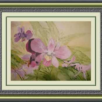 Painting titled "Orchidee" by Lucia Contarino, Original Artwork