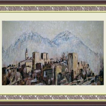 Pittura intitolato "Il castello di Mont…" da Lucia Contarino, Opera d'arte originale