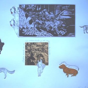 Arte digital titulada "Día de perros" por Lucía Iglesias, Obra de arte original