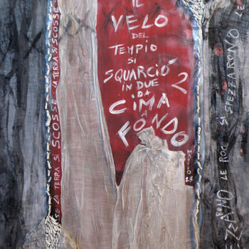 Schilderij getiteld "Il velo squarciato" door Luciana Gallo, Origineel Kunstwerk, Acryl Gemonteerd op Frame voor houten bran…