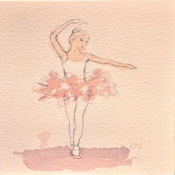 Peinture intitulée "Petite danseuse en…" par Luciana La Marca, Œuvre d'art originale, Aquarelle