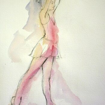 Painting titled "Pose rose" by Luciana La Marca, Original Artwork