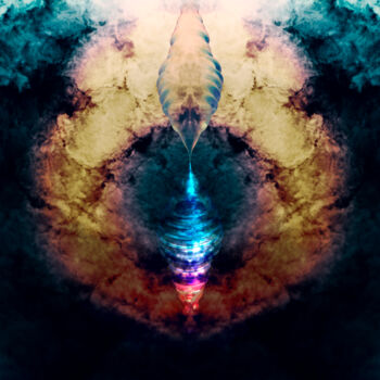 Цифровое искусство под названием "Eye of the Universe" - Luciana Lancaster, Подлинное произведение искусства, Фотомонтаж