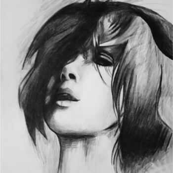 Drawing titled "Intensely" by Luciano Lombardi, Original Artwork, Pencil