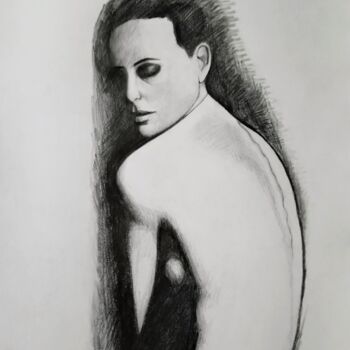 Drawing titled "Light of woman" by Luciano Lombardi, Original Artwork, Pencil