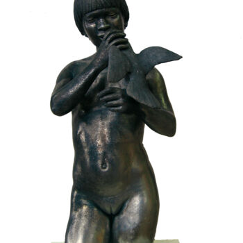 Sculpture titled "Feeding the Parrot" by Luciano Mello Witkowski Pinto, Original Artwork