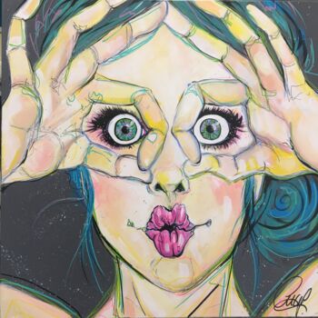 Painting titled "CrazyLook" by Lucie Emmanuelle, Original Artwork, Acrylic