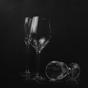 Dessin intitulée "Reflets" par Lucie Geoffroy (Art en Vrac - Lucie Geoffroy), Œuvre d'art originale, Crayon